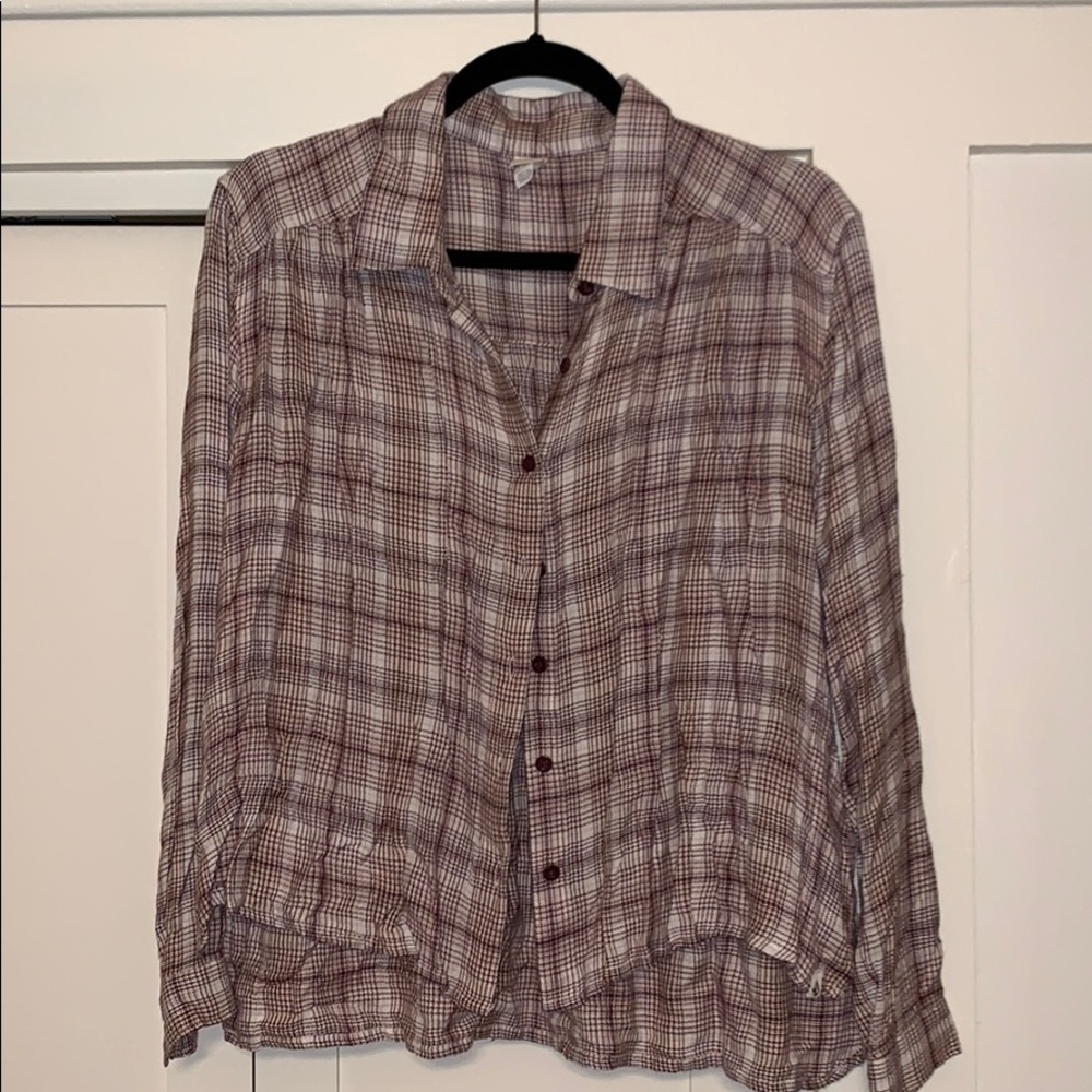 Volcom Plaid Hi-Lo Shirt in Merlot Medium